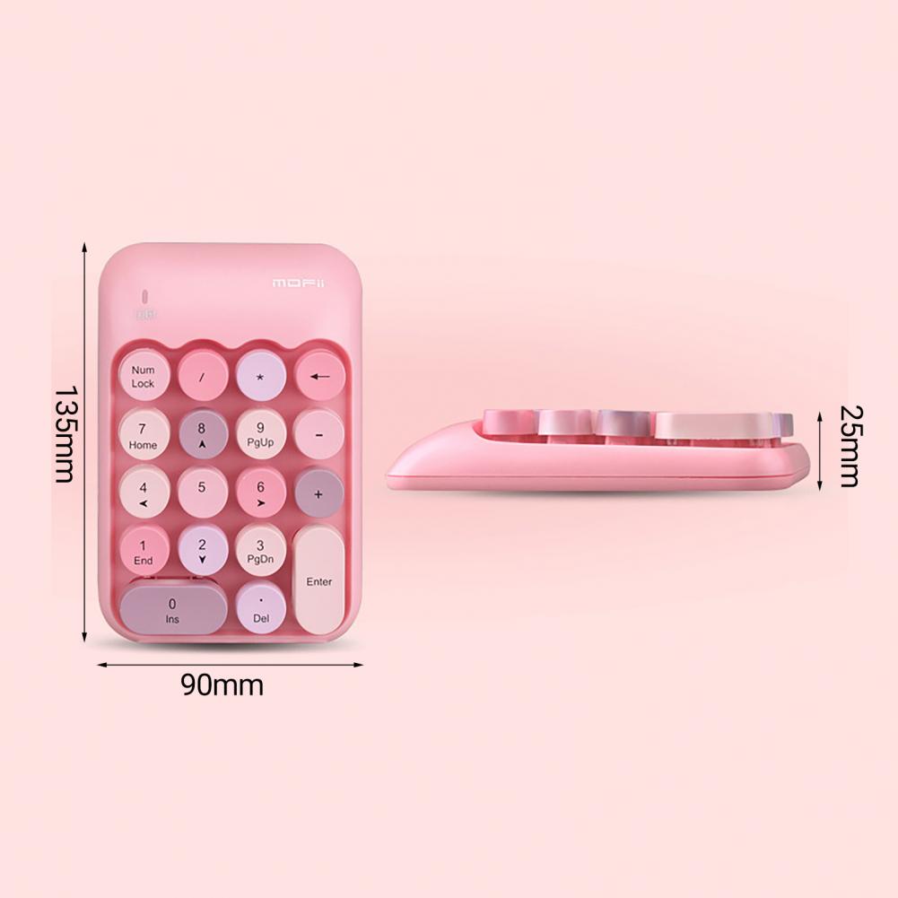 MOFII X910 Portable Mini Number Pad Colorful Typewriter 18 Keys 2.4G USB Wireless Numeric Keypad Computer Digital Keyboard PC