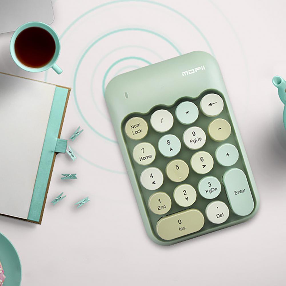 MOFII X910 Portable Mini Number Pad Colorful Typewriter 18 Keys 2.4G USB Wireless Numeric Keypad Computer Digital Keyboard PC