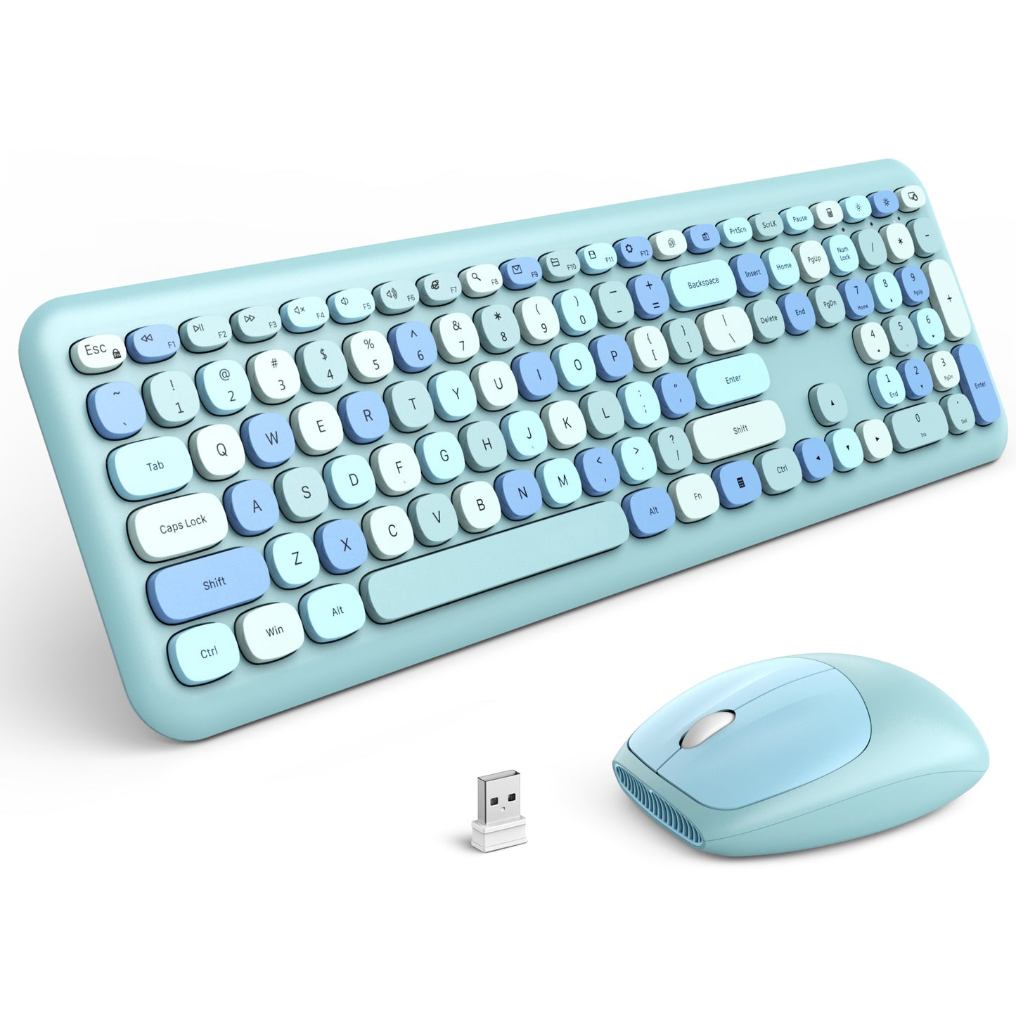 MOFII Wireless Keyboard and Mouse Combo, 2.4G Slim Full-Sized Office Keyboard and Mouse for PC Computer Desktop Laptops Windows