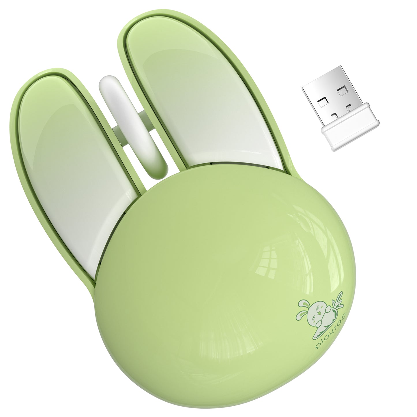 Wireless Mouse, Cute Bunny Shaped Computer Mouse 1200 DPI Less Noise Portable USB Mouse, Plug and Play Cordless Mouse for PC Laptop Computer Notebook Kids Gift