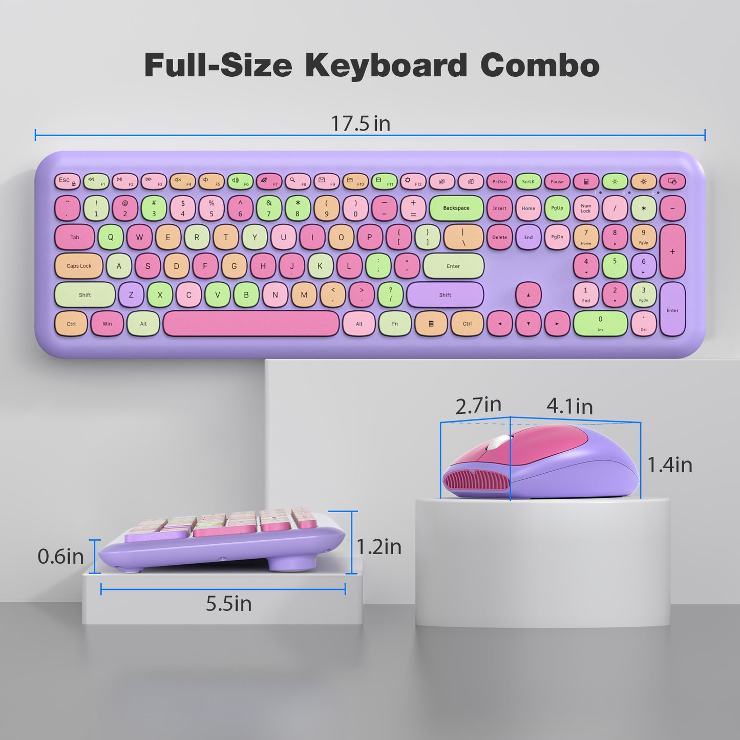 MOFII Wireless Keyboard and Mouse Combo, 2.4G Slim Full-Sized Office Keyboard and Mouse for PC Computer Desktop Laptops Windows